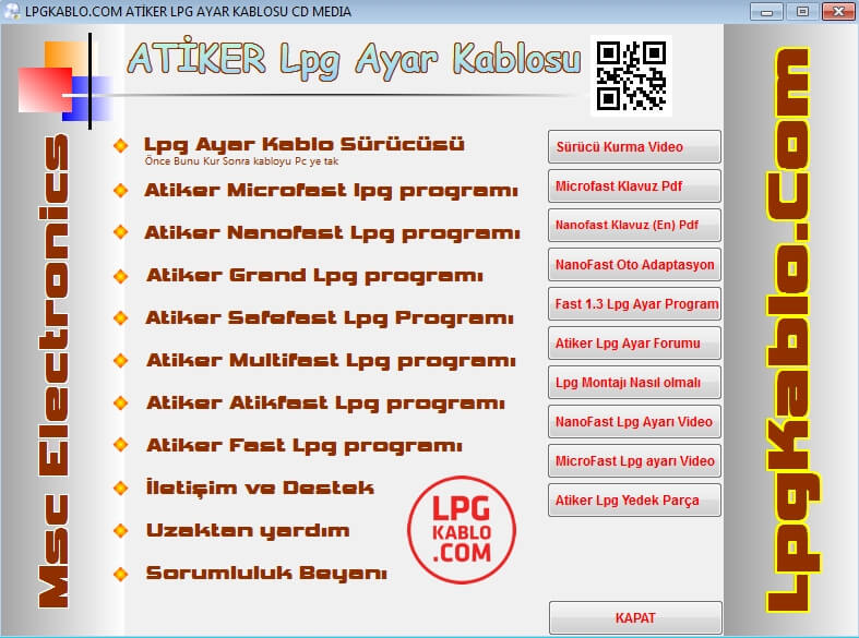 LPG-C01A ATİKER LPG AYAR KABLOSU + LPG FİLTRE +